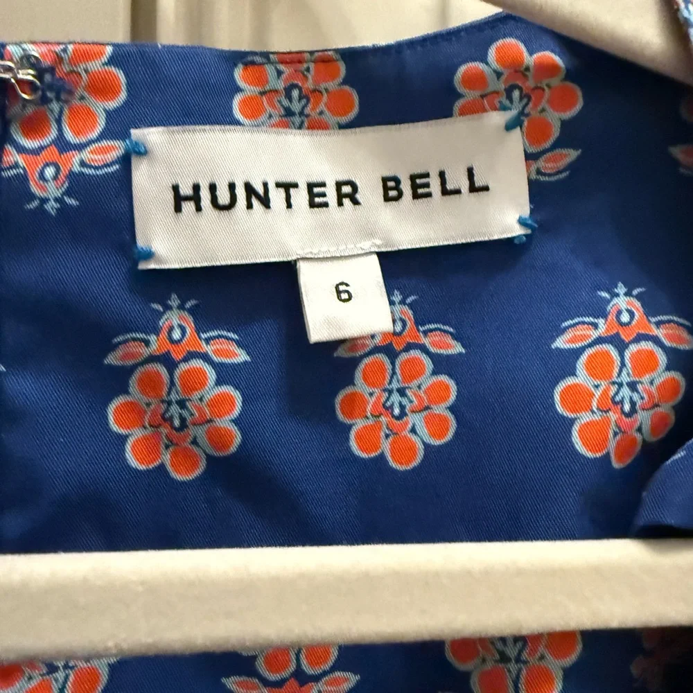 HUNTER BELL Blue Floral Puff-Sleeve Peplum Top - Picture 3 of 3